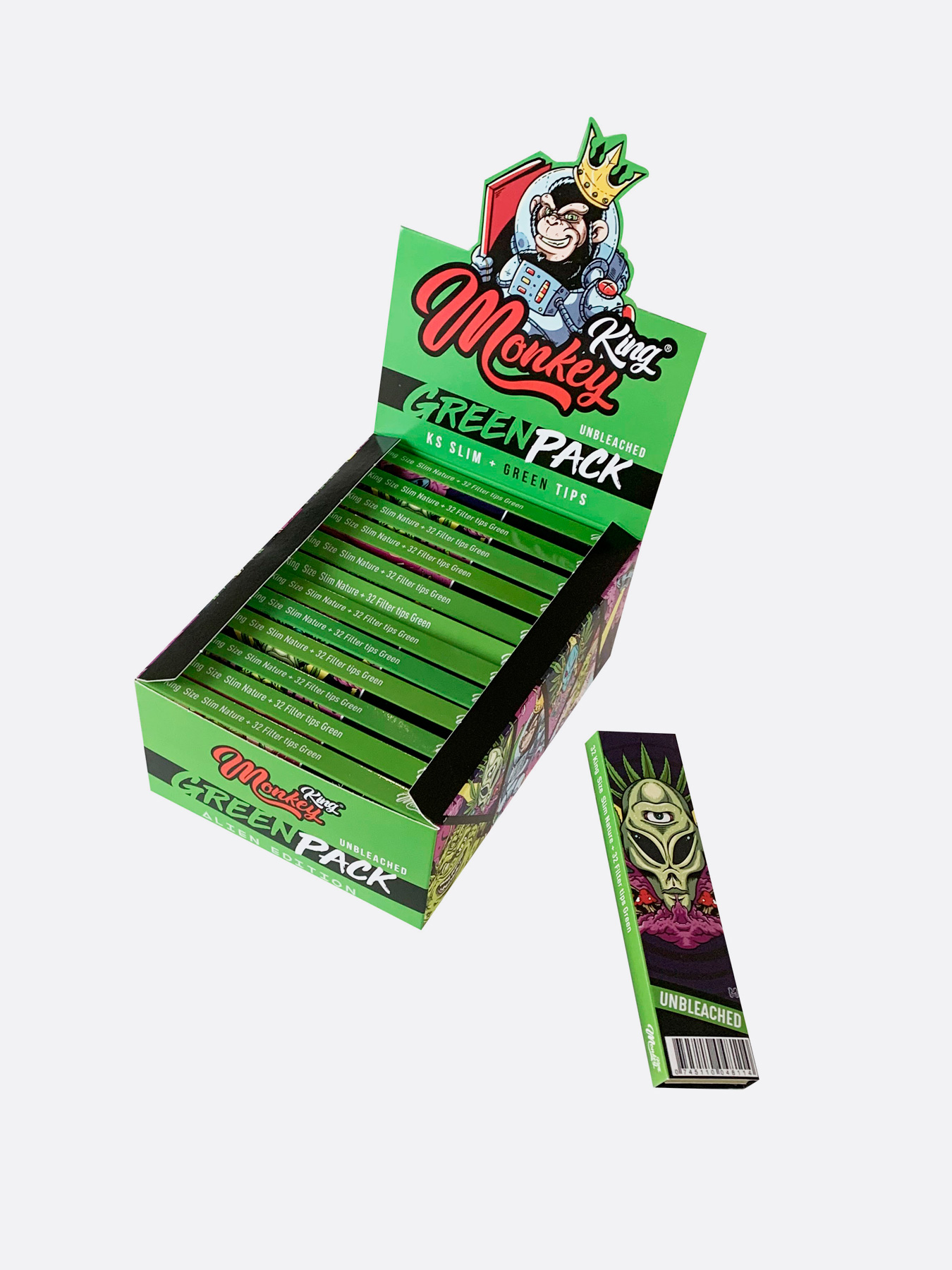 Alien Medium Unbleached Rolling Papers & Tips