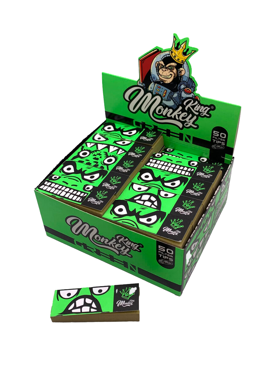 Monkey King Pre-Punctured Card Filter Tips: Green