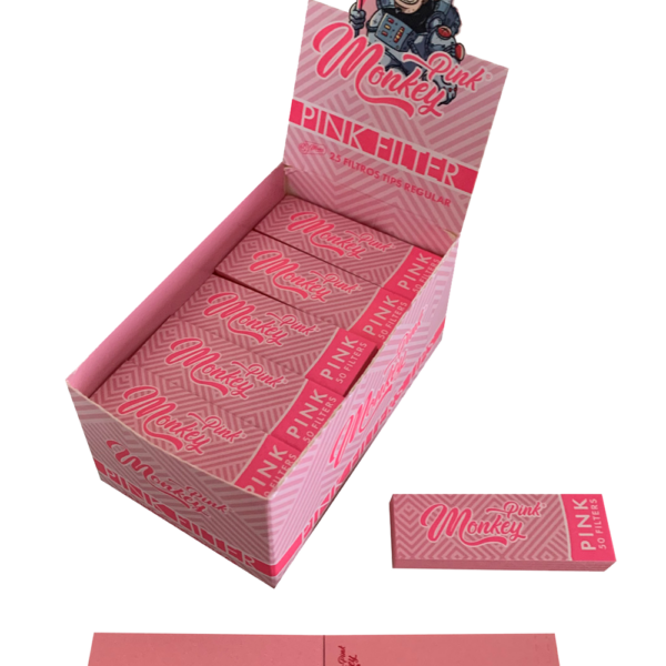 Pre-Punctured Card Filter Tips — Pink