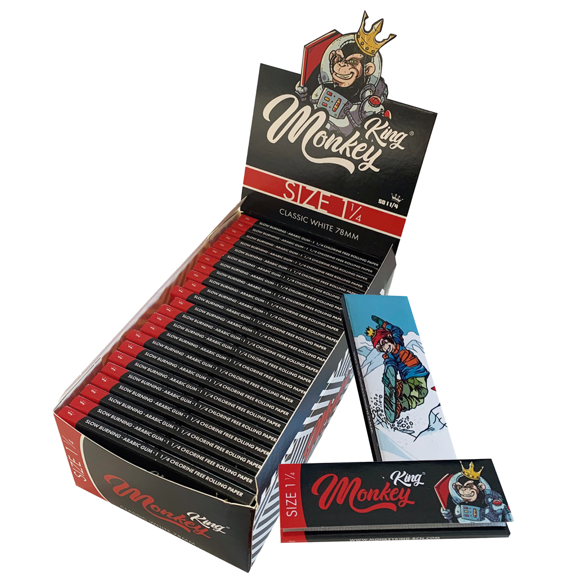 Monkey King Rolling Papers for Smoking: Medium 1 1/4 White