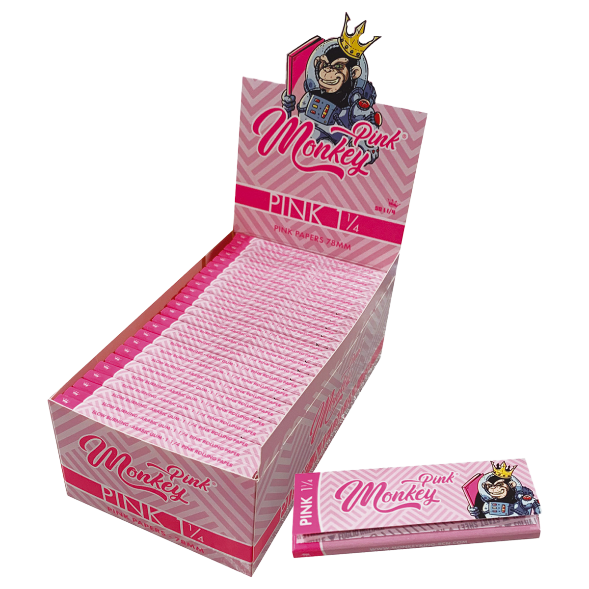 Monkey King Rolling Papers for Smoking: Medium 1 1/4 Pink