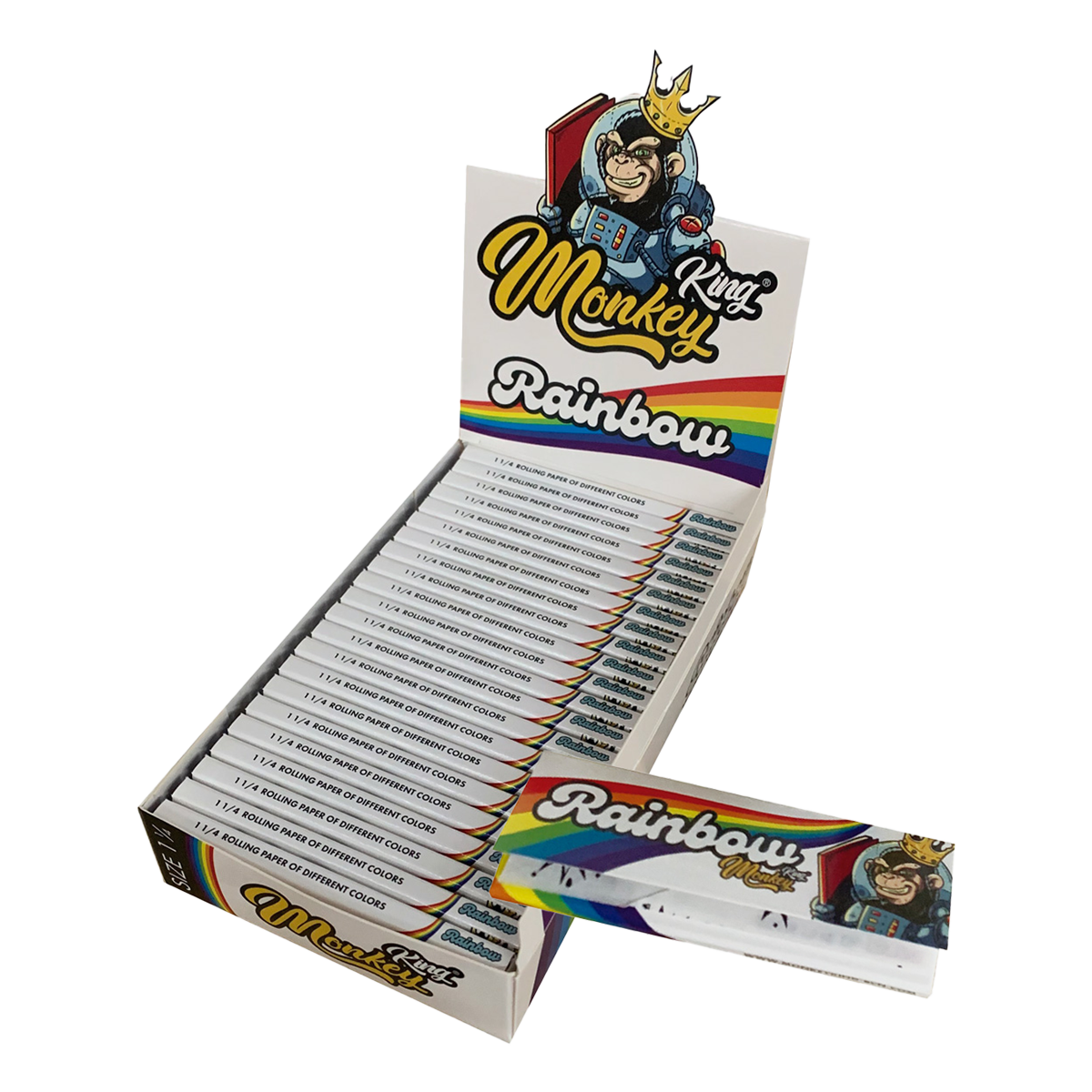 Monkey King Rolling Papers for Smoking: Medium 1 1/4 Rainbow