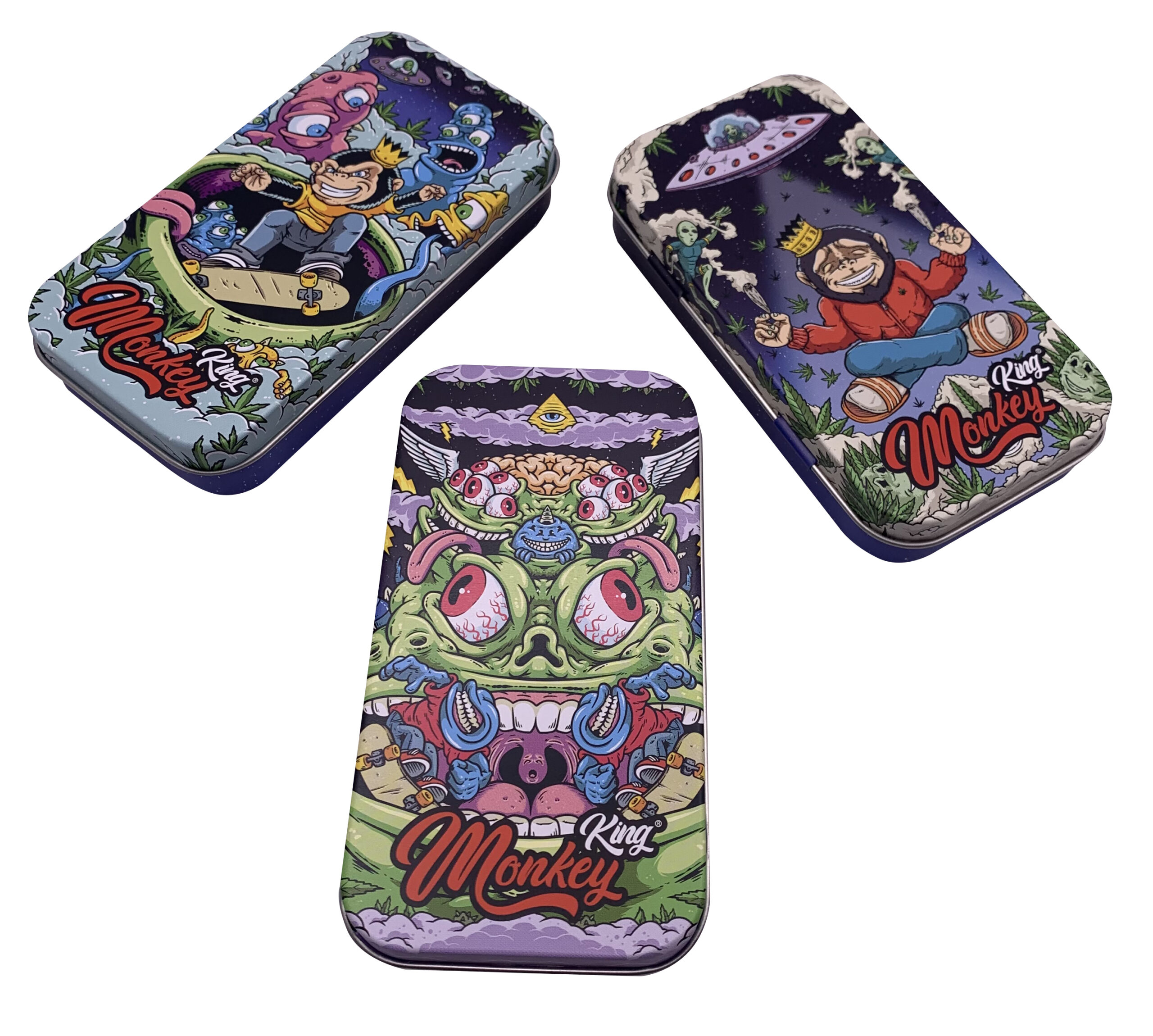 Spave 3 - Monkey King Small Metal Tobacco Tin for Smoking Storage