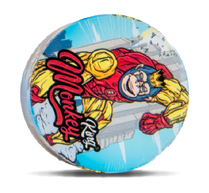 Blue Super Hero Iron Man Monkey King Metal Grinder with 4 Parts and Mesh Layer to catch Kief and Pollen