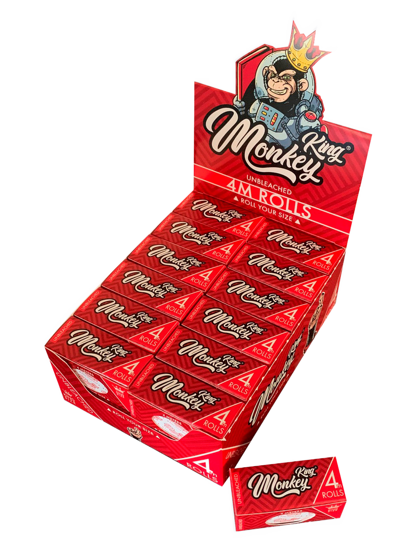 Monkey King Rolling Papers for Smoking: 4m Rolls Unbleached