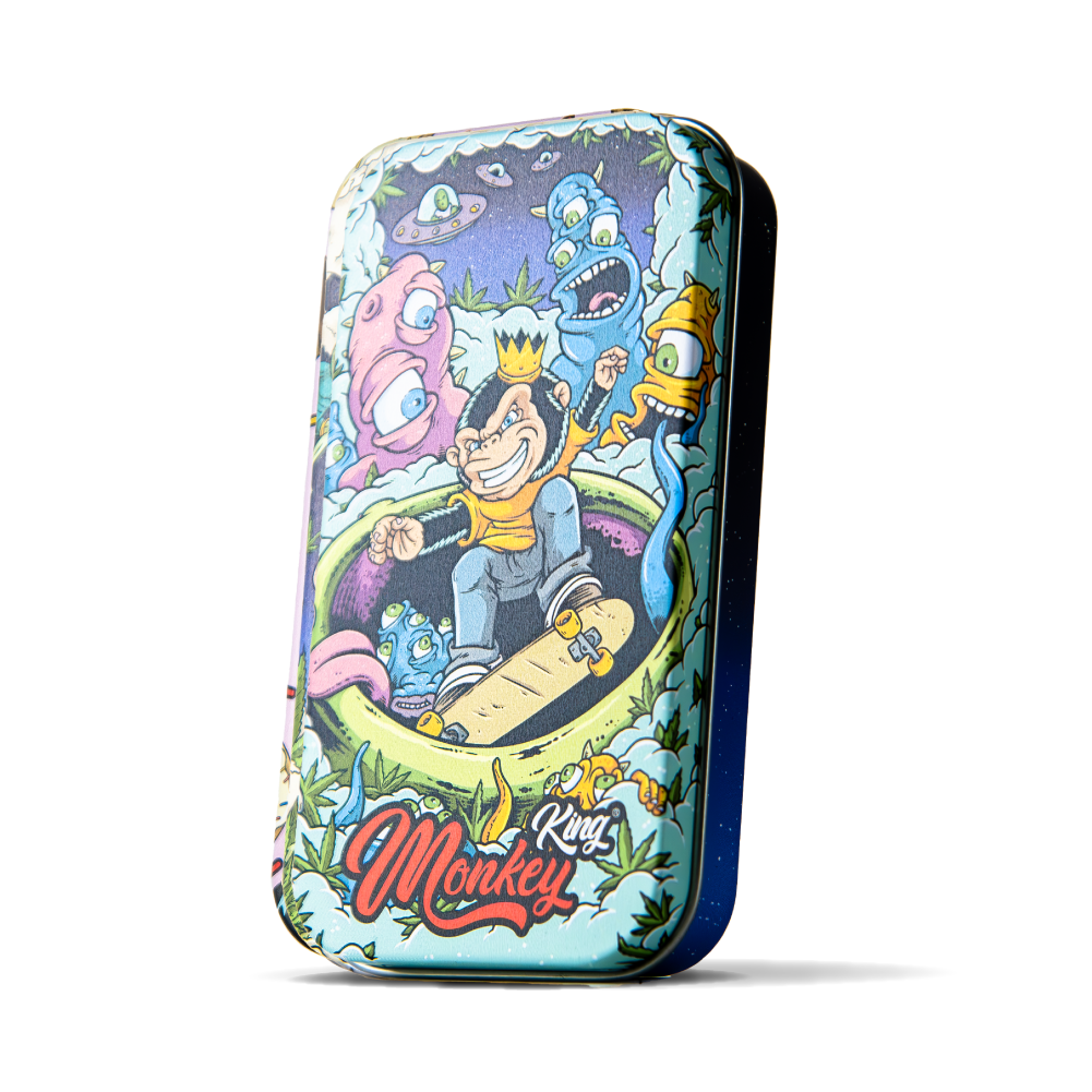 Skate Monkey - Monkey King Small Metal Tobacco Tins for Smoking Storage