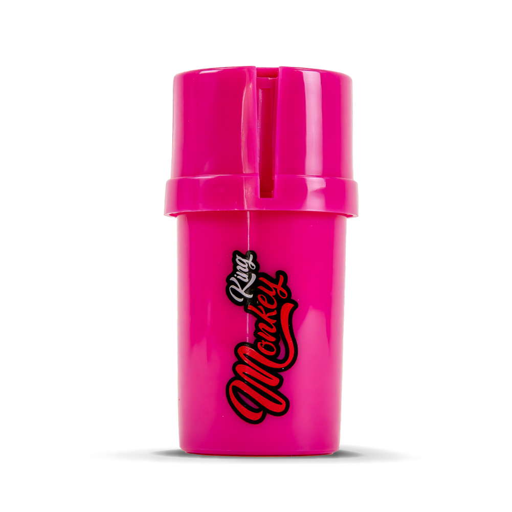 Pink Monkey King Plastic Grinder Stash Pot with Storage