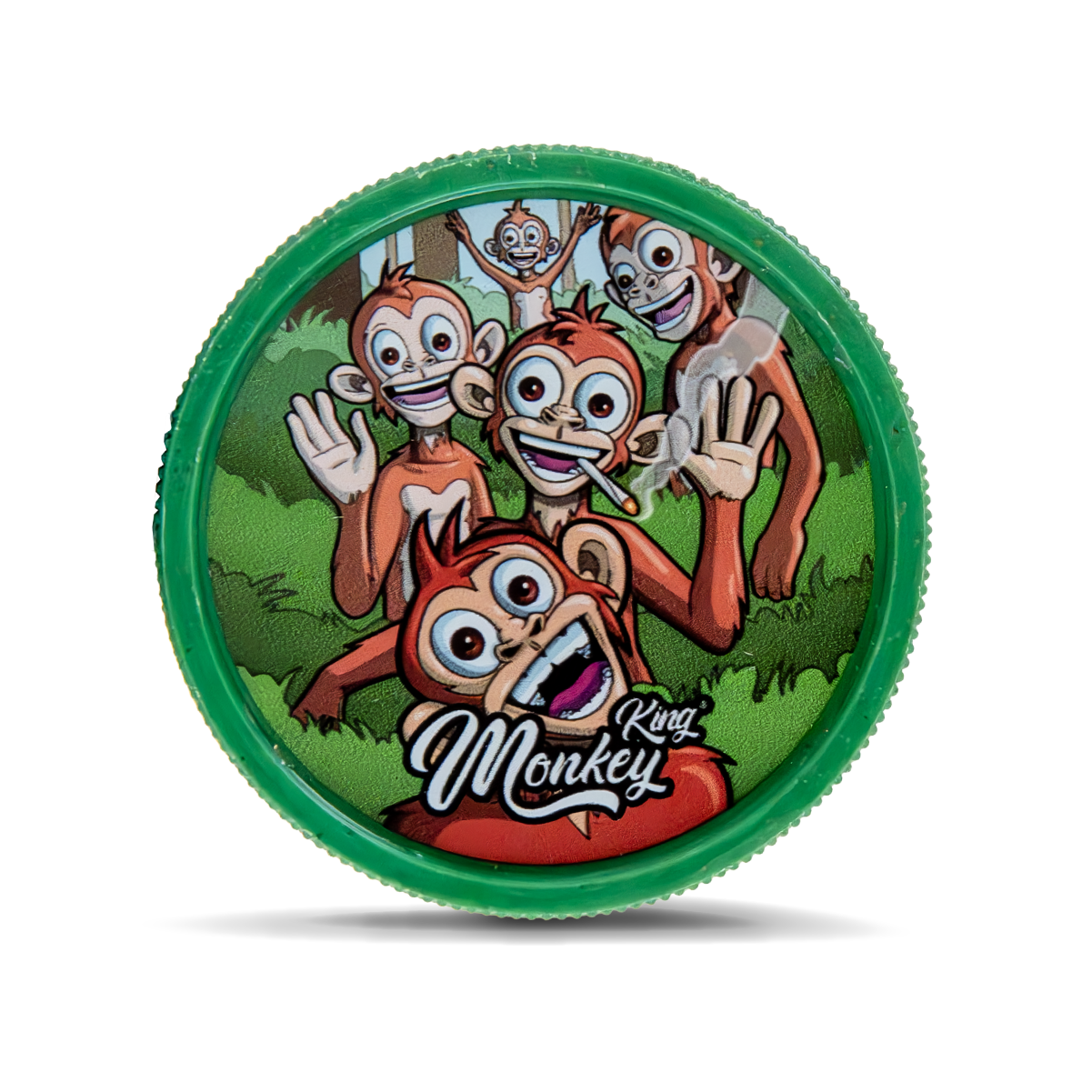 Monkey King Green Wild Plastic Grinder with 3 Parts and Stash Pot