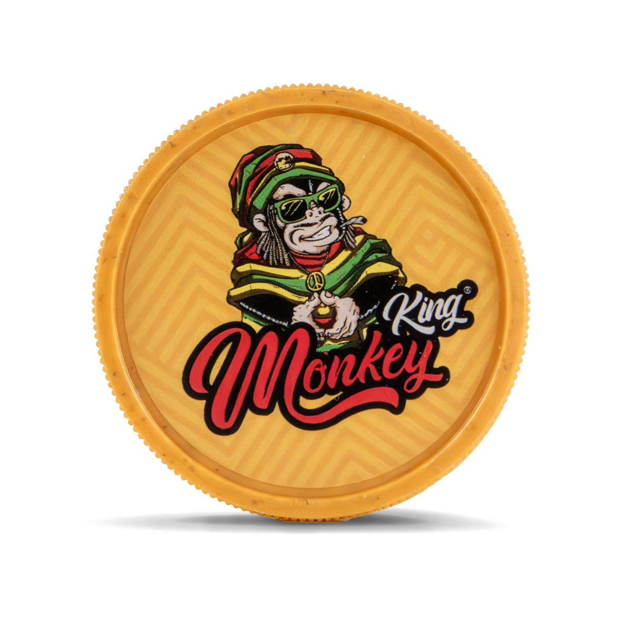 Monkey King Yellow Plastic Grinder with 3 Parts and Stash Pot