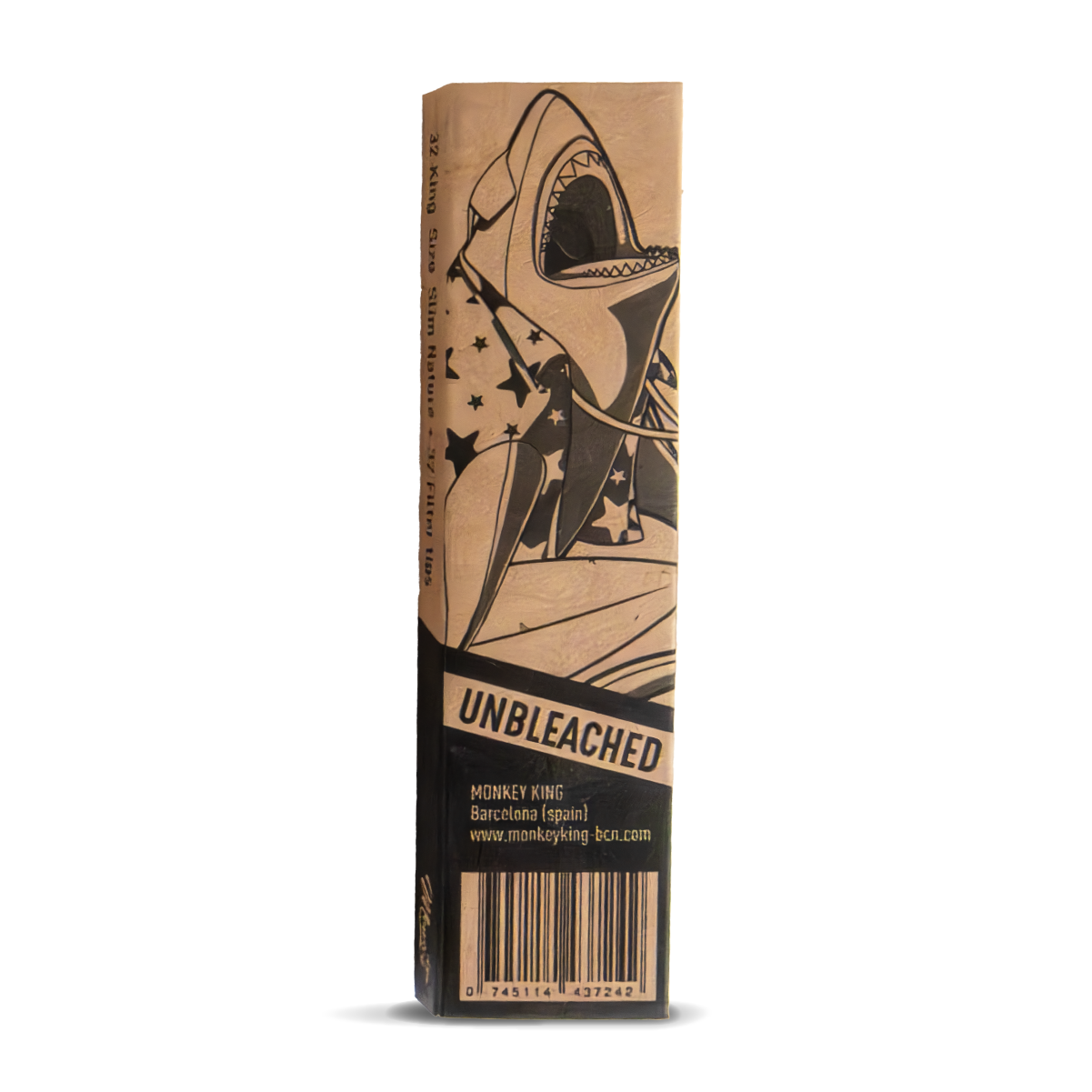 Monkey King Rolling Papers + Tips: King Size Slim Wood Unbleached