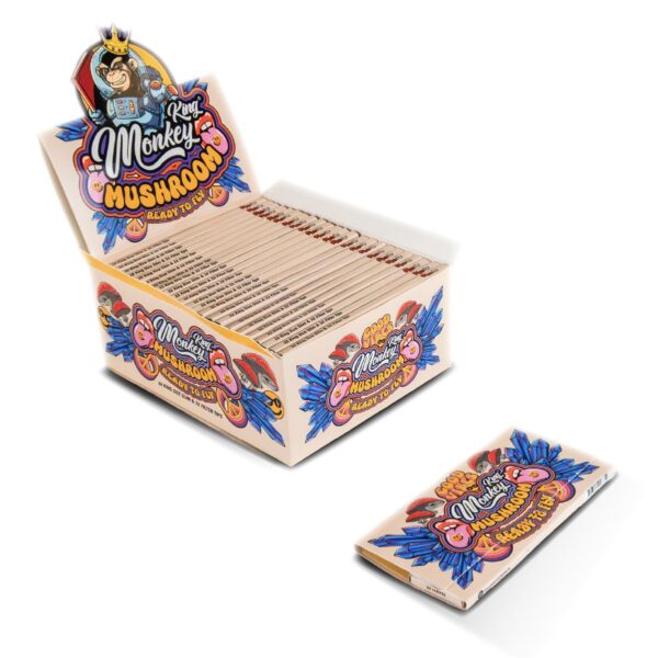 Monkey King Papers & Tips: Mushroom - King Size Unbleached (Box of 24)