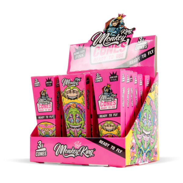 Monkey King Pre-Rolled Cones Pink - Box of 18